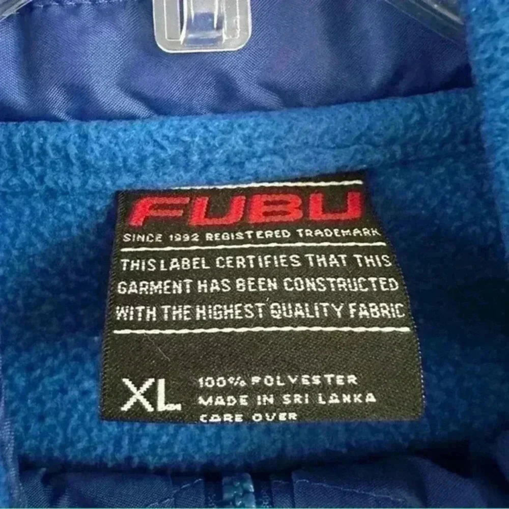 Fubu Men's Fleece Sweater Sweatshirt Size XL‎ 1/4 Zip Pullover Blue